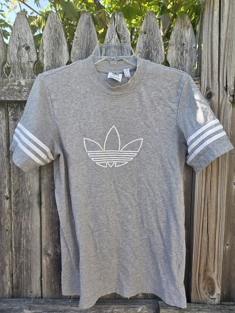 adidas Grey Tee with Trefoil Logo
